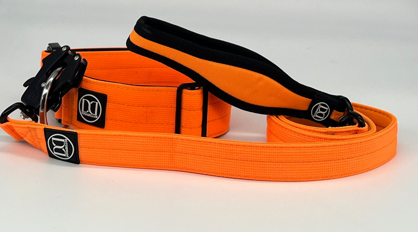 Dogadillos Comfort lead & Collar set | No collar handle - Orange